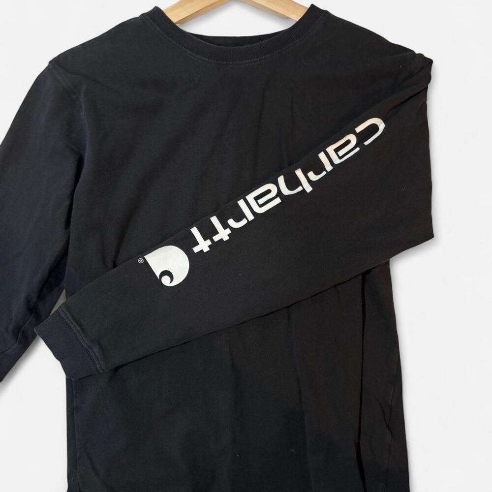 Carhartt Men’s Small Black Long Sleeve Logo T-Shirt Original Fit